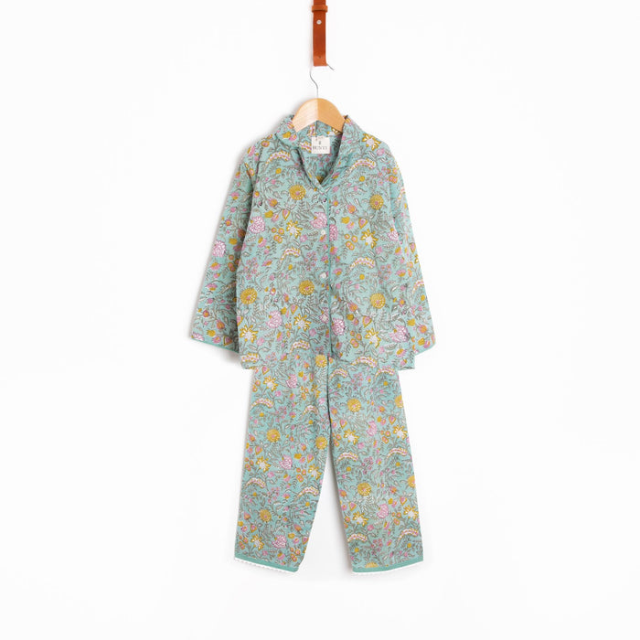 Hand block printed childrens pyjamas - Ayana