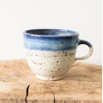 Blue & Cream Speckle Glazed Handmade Mug