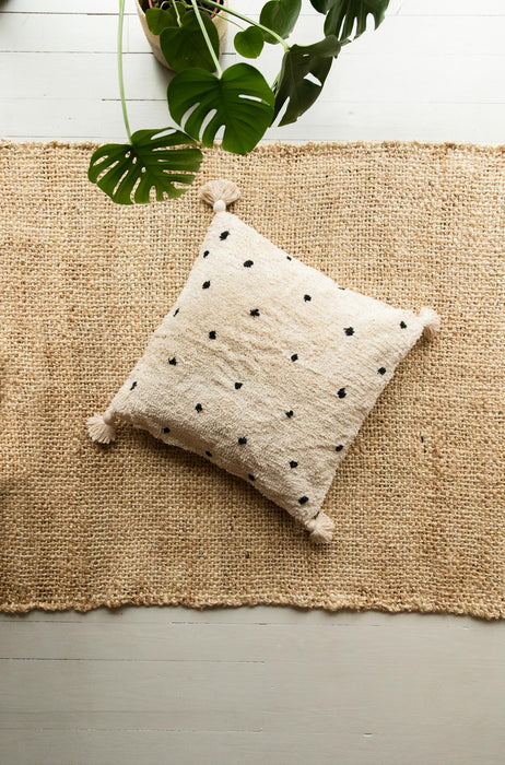 Handwoven Cream & Black Spot Cushion - 2 Sizes