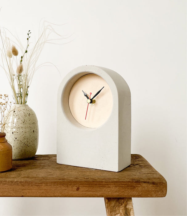 Handmade Concrete & Beige Desk Clock– The Painted Bird