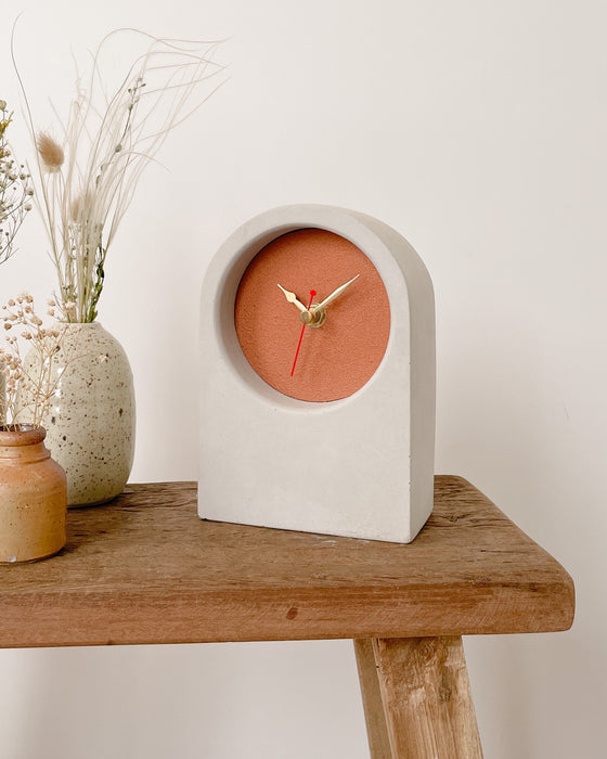 Handmade Concrete & Copper Desk Clock