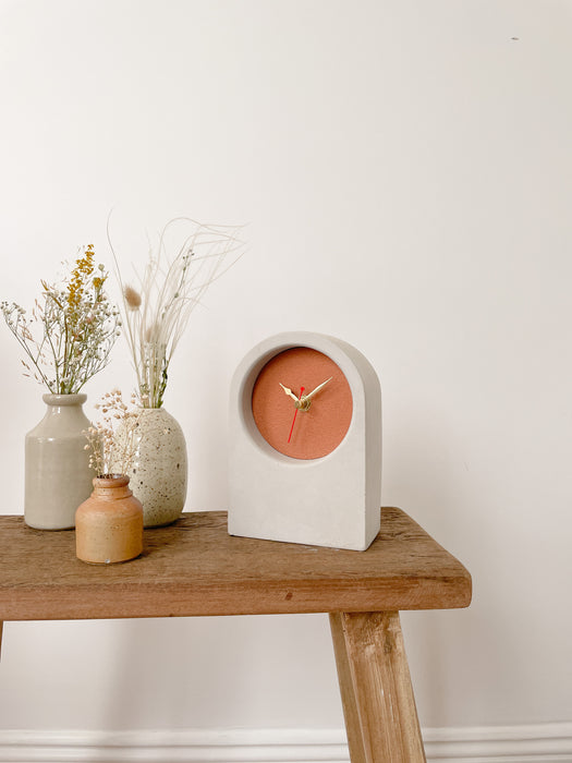 Handmade Concrete & Copper Desk Clock