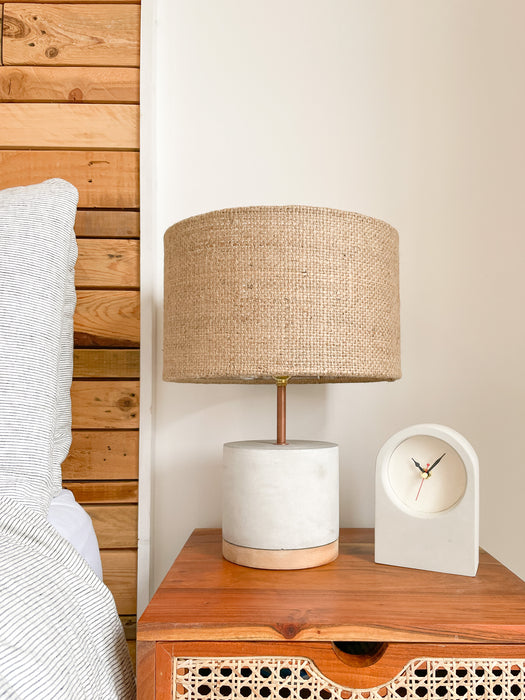 Handmade Concrete & White Desk Clock - Short