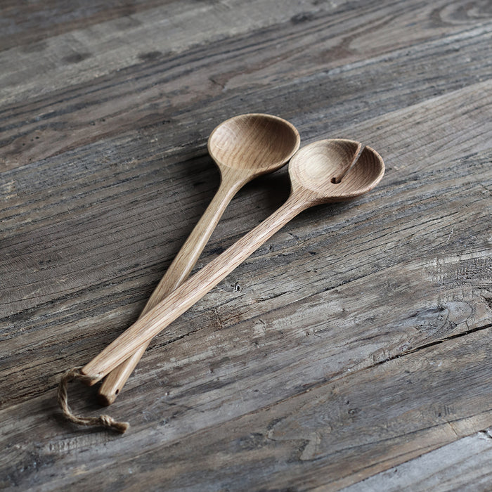 Levi Oak Salad Servers