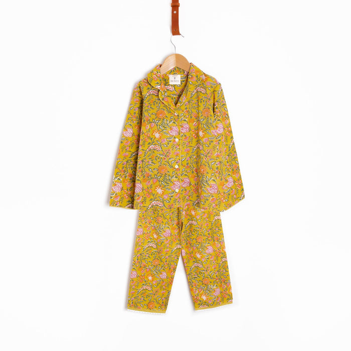 Hand block printed children's pyjama set-Malari