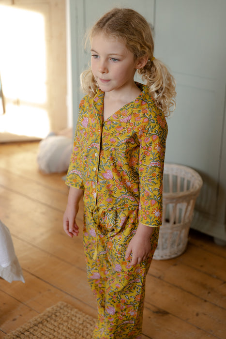 Hand block printed children's pyjama set-Malari