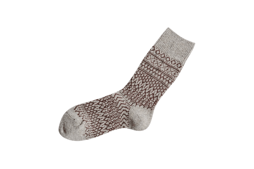 Oslo Wool Jacquard Socks - Large
