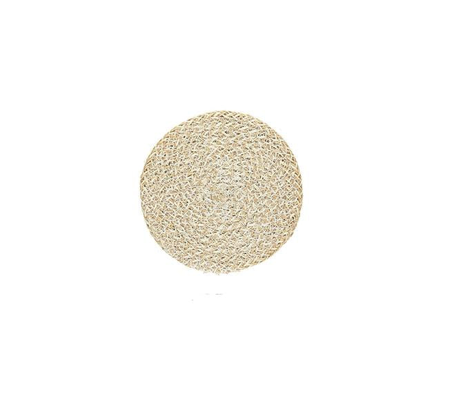 Pearl White Jute Coasters - Set of 4
