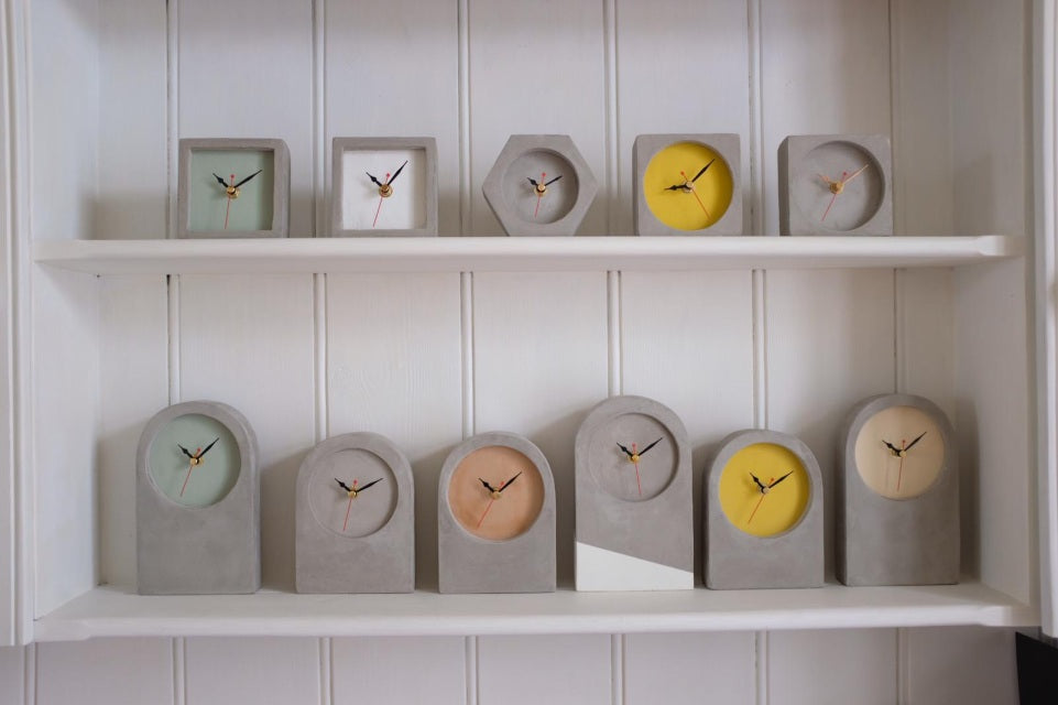 Handmade Concrete & Copper Desk Clock