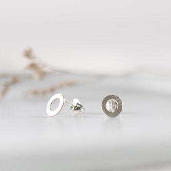 Mini Flat Oval Studs - Brass or Silver