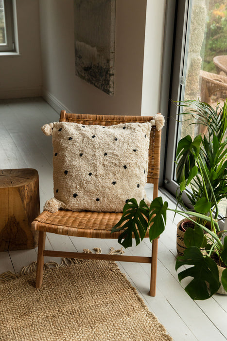 Handwoven Cream & Black Spot Cushion - 2 Sizes